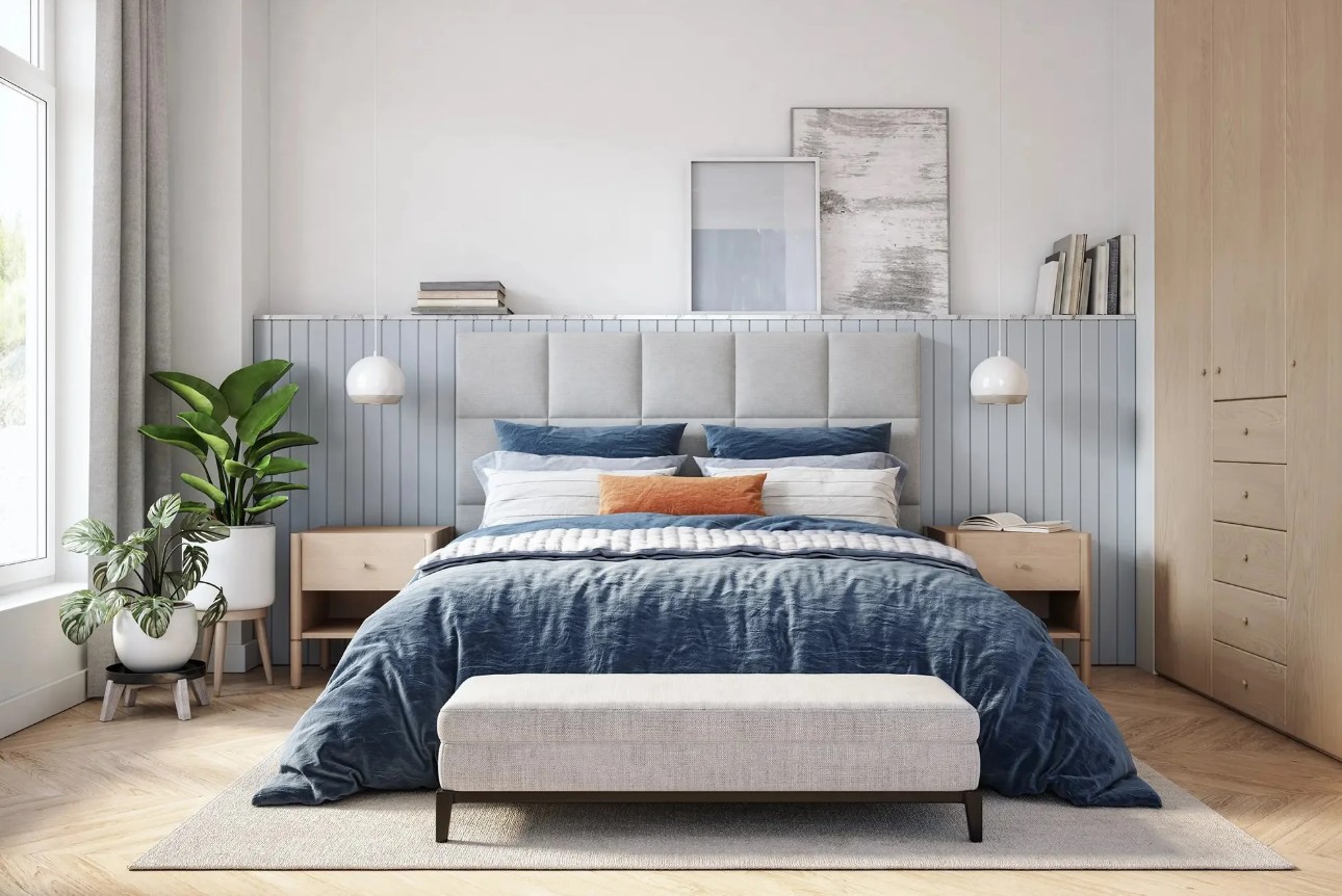 Tidy bedroom after cleaning service